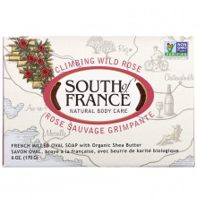 South of France, Восхождение дикой розы, французское овальное мыло с органическим маслом ши, для ухода за телом, 6 унций (170 г)