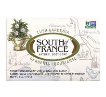 South of France, Пышная гардения, французское овальное мыло с органическим маслом ши, для очищения и увлажнения кожи,6 унций (170 г)