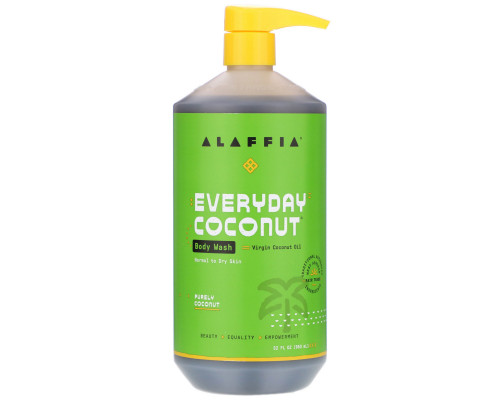 Alaffia, Everyday Coconut, гель для душа, для нормальной и сухой кожи, чистый кокос, 950 мл (32 жидк. Унции) Alaffia, Everyday Coconut, гель для душа, для нормальной и сухой кожи, чистый кокос, 950 мл (32 жидк. Унции)