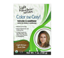 Light Mountain, Color the Gray! Натуральная краска для волос, светлый коричневый 7 унции (198 г)