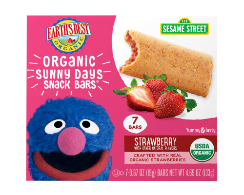 Earth's Best, Organic Sunny Days Snack Bars, Strawberry, 8 Bars, 0.67 oz (19 g) Each