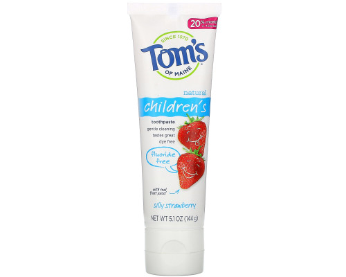 Tom's of Maine, Natural Children's Toothpaste, Fluoride-Free, Silly Strawberry, 5.1 oz (144 g) Tom's of Maine, Natural Children's Toothpaste, Fluoride-Free, Silly Strawberry, 5.1 oz (144 g)
