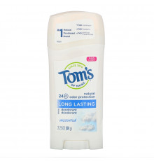Tom's of Maine, Натуральный долгоиграющий дезодорант, не имеющий запаха, 2,25 унции (64 г)