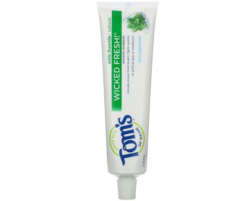Tom's of Maine, Wicked Fresh! Фторсодержащая зубная паста с охлаждающей перечной мятой, 4,7 унции (133 г)
