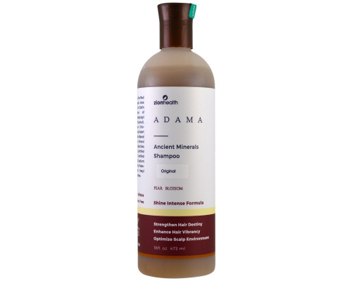 Zion Health, Adama, Шампунь с древними минералами, Оригинальный продукт, Цветы груши, 16 ж. унц.(473 мл) Zion Health, Adama, Шампунь с древними минералами, Оригинальный продукт, Цветы груши, 16 ж. унц.(473 мл)