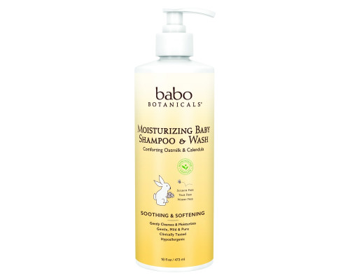 Babo Botanicals Увлажняющий детский шампунь овсяное молоко и календула, для мягкого очищения и увлажнения, 16 жидких унции (473 мл) Babo Botanicals Увлажняющий детский шампунь овсяное молоко и календула, для мягкого очищения и увлажнения, 16 жидких унции (473 мл)