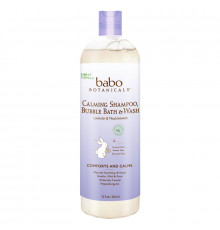 Babo Botanicals 3-в-1 Успокаивающий шампунь пена для ванны и гель для душа с расслабляющим ароматом лаванды и таволги, 400 мл