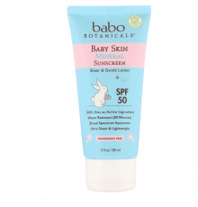 Babo Botanicals, Baby Skin, солнцезащитный лосьон на минеральной основе Lotion, SPF 50, 3 ж. унц. (89 мл)