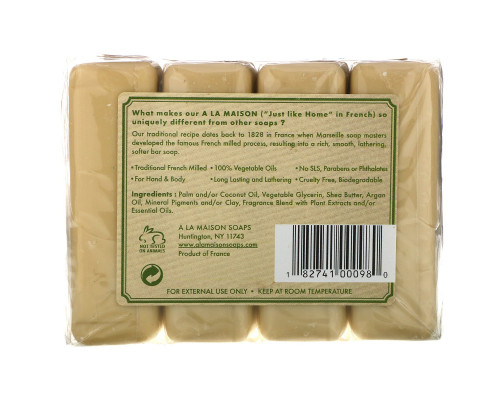 A La Maison de Provence Hand & Body Bar Soap Rosemary Mint 4 Bars 3.5 oz (100 g) Each A La Maison de Provence Hand & Body Bar Soap Rosemary Mint 4 Bars 3.5 oz (100 g) Each