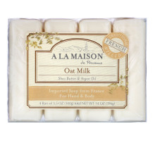 A La Maison de Provence Hand & Body Bar Soap Oat Milk 4 Bars 3.5 oz (100 g) Each