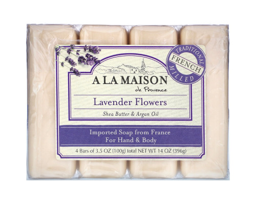A La Maison de Provence Hand & Body Bar Soap Lavender Flowers 4 Bars 3.5 oz (100 g) Each A La Maison de Provence Hand & Body Bar Soap Lavender Flowers 4 Bars 3.5 oz (100 g) Each