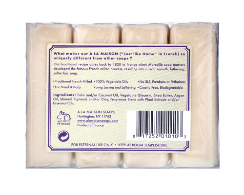 A La Maison de Provence Hand & Body Bar Soap Lavender Flowers 4 Bars 3.5 oz (100 g) Each A La Maison de Provence Hand & Body Bar Soap Lavender Flowers 4 Bars 3.5 oz (100 g) Each