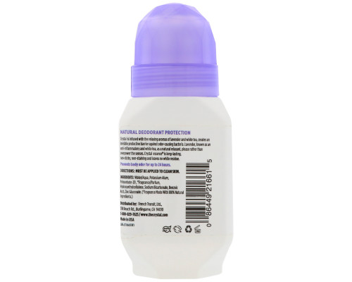 Crystal Body Deodorant, Натуральный роликовый дезодорант, лаванда и белый чай, 2,25 ж. унц. (66 мл) Crystal Body Deodorant, Натуральный роликовый дезодорант, лаванда и белый чай, 2,25 ж. унц. (66 мл)