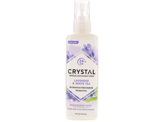 Crystal Body Deodorant, Mineral Deodorant Spray, Lavender & White Tea, 4 fl oz (118 ml) Crystal Body Deodorant, Mineral Deodorant Spray, Lavender & White Tea, 4 fl oz (118 ml)