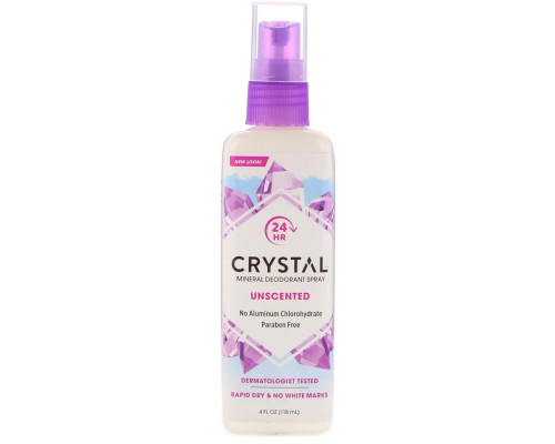 Crystal Body Deodorant, Минеральный спрей-дезодорант, без ароматизаторов, 4 жидк. унц. (118 мл) Crystal Body Deodorant, Минеральный спрей-дезодорант, без ароматизаторов, 4 жидк. унц. (118 мл)