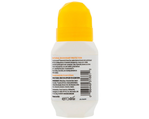 Crystal Body Deodorant, Натуральный шариковый дезодорант, ромашка & зеленый чай, 2,25 ж. унц. (66 мл) Crystal Body Deodorant, Натуральный шариковый дезодорант, ромашка & зеленый чай, 2,25 ж. унц. (66 мл)