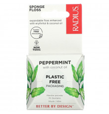 RADIUS, Mint Floss, Vegan Natural Mint with Xylitol, 55 yds (50 m)