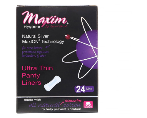 Maxim Hygiene Products Ультратонкие ежедневные прокладки натуральная технология MaxION с использованием серебра легкие 24 шт. Maxim Hygiene Products Ультратонкие ежедневные прокладки натуральная технология MaxION с использованием серебра легкие 24 шт.
