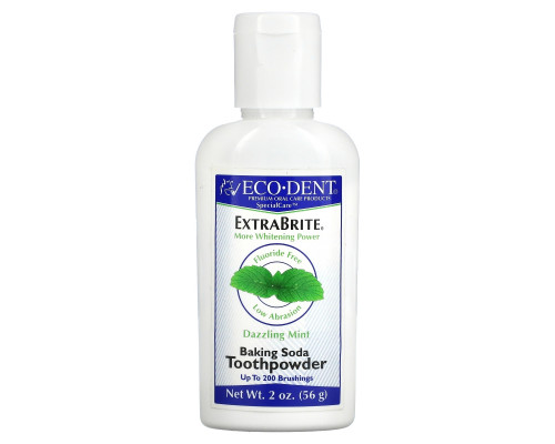 Eco-Dent, ExtraBrite, отбеливатель зубов, без соединений фтора, "Ослепительная мята", 2 унции (56 г) Eco-Dent, ExtraBrite, отбеливатель зубов, без соединений фтора, "Ослепительная мята", 2 унции (56 г)
