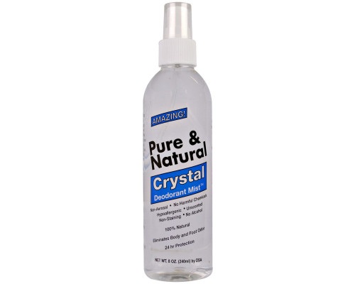 Thai Deodorant Stone, Pure & Natural, распыляющийся дезодорант Crystal, неароматизированный, 240 мл Thai Deodorant Stone, Pure & Natural, распыляющийся дезодорант Crystal, неароматизированный, 240 мл