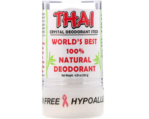 Thai Deodorant Stone, Шариковый дезодорант Тайский Кристалл, 4.25 унций (120 г) Thai Deodorant Stone, Шариковый дезодорант Тайский Кристалл, 4.25 унций (120 г)