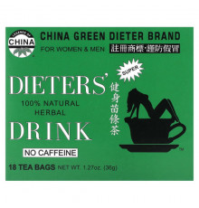 Травяные сборы и чаи Uncle Lee's Tea, Dieters' 100% натуральный травяной напиток, без кофеина, 18 чайных пакетиков, 36 г (1,27 унции)