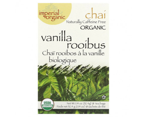 Травяные сборы и чаи Uncle Lee's Tea, Imperial Organic Vanilla Rooibos Chai, без кофеина, 18 чайных пакетиков, 32,4 г (1,14 унции) Травяные сборы и чаи Uncle Lee's Tea, Imperial Organic Vanilla Rooibos Chai, без кофеина, 18 чайных пакетиков, 32,4 г (1,14 унции)