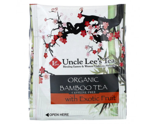 Травяные сборы и чаи Uncle Lee's Tea, органический чай из бамбука и экзотических фруктов, без кофеина, 18 чайных пакетиков, 28,8 г (1,02 унции) Травяные сборы и чаи Uncle Lee's Tea, органический чай из бамбука и экзотических фруктов, без кофеина, 18 чайных пакетиков, 28,8 г (1,02 унции)