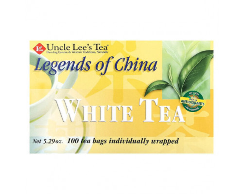 Травяные сборы и чаи Uncle Lee's Tea, Legends of China, белый чай, 100 чайных пакетиков, 150 г (5,29 унции) Травяные сборы и чаи Uncle Lee's Tea, Legends of China, белый чай, 100 чайных пакетиков, 150 г (5,29 унции)