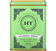 Травяные сборы и чаи Harney & Sons, HT Tea Blend, чай из перечной мяты, без кофеина, 20 чайных пакетиков, 40 г (1,4 унции)