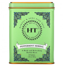 Травяные сборы и чаи Harney & Sons, HT Tea Blend, чай из перечной мяты, без кофеина, 20 чайных пакетиков, 40 г (1,4 унции)