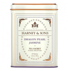 Травяные сборы и чаи Harney & Sons, Качественные сорта чая, чай с жасмином Dragon Pearl, 20 чайных саше, 40 г (1,4 унции)