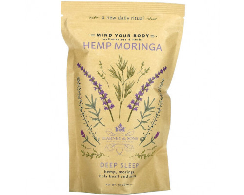 Травяные сборы и чаи Harney & Sons, Hemp Moringa, Deep Sleep, оздоровительный чай и травы, 10 унций (283 г) Травяные сборы и чаи Harney & Sons, Hemp Moringa, Deep Sleep, оздоровительный чай и травы, 10 унций (283 г)