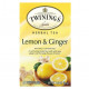 Травяные сборы и чаи Twinings, Herbal Tea, Lemon & Ginger, Caffeine Free, 20 Tea Bags, 1.06 oz (30 g)