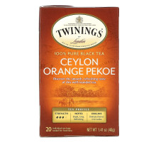 Twinings, Цейлонский апельсиновый чай Pekoe, 20 чайных пакетиков, 40 г (1,41 унции)