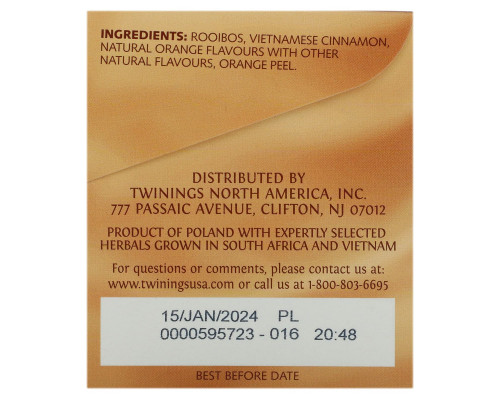 Twinings, травяной чай, апельсин и корица, без кофеина, 20 чайных пакетиков в индивидуальной упаковке, 40 г (1,41 унции) Twinings, травяной чай, апельсин и корица, без кофеина, 20 чайных пакетиков в индивидуальной упаковке, 40 г (1,41 унции)