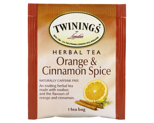Twinings, травяной чай, апельсин и корица, без кофеина, 20 чайных пакетиков в индивидуальной упаковке, 40 г (1,41 унции) Twinings, травяной чай, апельсин и корица, без кофеина, 20 чайных пакетиков в индивидуальной упаковке, 40 г (1,41 унции)