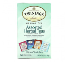 Травяные сборы и чаи Twinings, Ассорти из травяных чаев, смешанный набор, без кофеина, 20 чайных пакетиков, 34 г (1,23 унции)