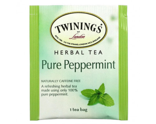 Травяные сборы и чаи Twinings, Травяной чай, чистая перечная мята, без кофеина, 50 чайных пакетиков, 100 г (3,53 унции) Травяные сборы и чаи Twinings, Травяной чай, чистая перечная мята, без кофеина, 50 чайных пакетиков, 100 г (3,53 унции)