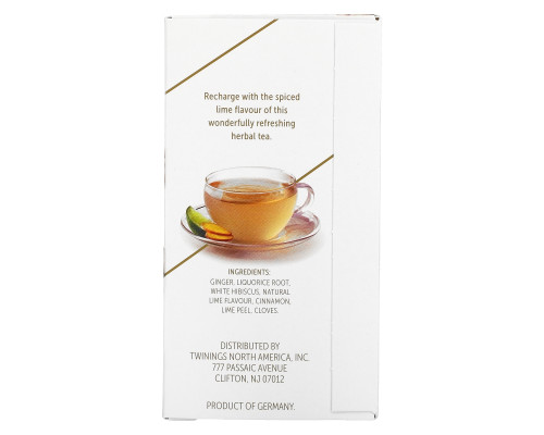 Twinings, Травяной чай для поддержки иммунитета, белый гибискус, лайм и имбирь, без кофеина, 18 пакетиков по 0,95 унц. (27 г) Twinings, Травяной чай для поддержки иммунитета, белый гибискус, лайм и имбирь, без кофеина, 18 пакетиков по 0,95 унц. (27 г)