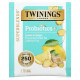 Травяные сборы и чаи Twinings, Травяной чай со вкусом пробиотиков, лимон и имбирь, без кофеина, 18 чайных пакетиков, 0,95 унции (27 г)