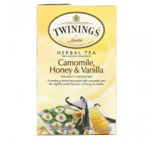 Травяные сборы и чаи Twinings, травяной чай, ромашка, мед и ваниль, без кофеина, 20 чайных пакетиков в индивидуальной упаковке, 32 г (1,13 унции)