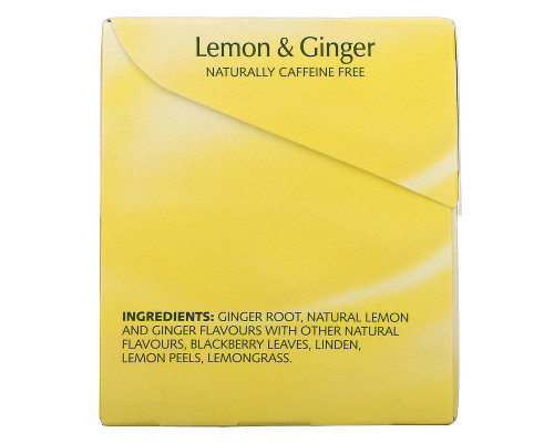 Twinings, травяной чай, без кофеина, лимон и имбирь, 25 пакетиков, 1,32 унции (37,5 г) Twinings, травяной чай, без кофеина, лимон и имбирь, 25 пакетиков, 1,32 унции (37,5 г)