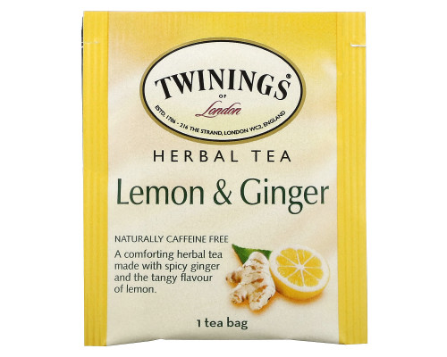 Twinings, травяной чай, без кофеина, лимон и имбирь, 25 пакетиков, 1,32 унции (37,5 г) Twinings, травяной чай, без кофеина, лимон и имбирь, 25 пакетиков, 1,32 унции (37,5 г)