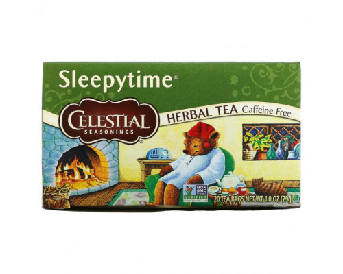 Травяные сборы и чаи Celestial Seasonings, Sleepytime, травяной чай, без кофеина, 20 чайных пакетиков, 29 г (1,0 унции) Травяные сборы и чаи Celestial Seasonings, Sleepytime, травяной чай, без кофеина, 20 чайных пакетиков, 29 г (1,0 унции)