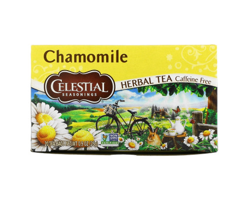 Celestial Seasonings, Травяной чай, без кофеина, ромашка, 20 чайных пакетиков, 0,9 унций (25 г) Celestial Seasonings, Травяной чай, без кофеина, ромашка, 20 чайных пакетиков, 0,9 унций (25 г)