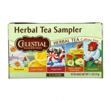 Травяные сборы и чаи Celestial Seasonings, набор травяных чаев, без кофеина, 5 вкусов, 18 чайных пакетиков, 30 г (1,0 унция)