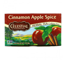 Травяные сборы и чаи Celestial Seasonings, травяной чай, со вкусом корицы и яблока, без кофеина, 20 чайных пакетиков, 48 г (1,7 унции)