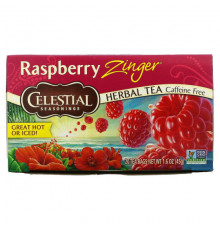 Травяные сборы и чаи Celestial Seasonings, травяной чай, со вкусом пикантной малины, без кофеина, 20 чайных пакетиков, 45 г (1,6 унции)