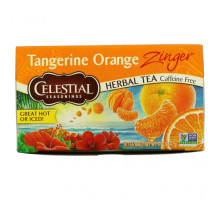Травяные сборы и чаи Celestial Seasonings, Травяной чай без кофеина Zinger, Мандариново-апельсиновый заряд, 20 чайных пакетиков, 1,7 унции (47 г)